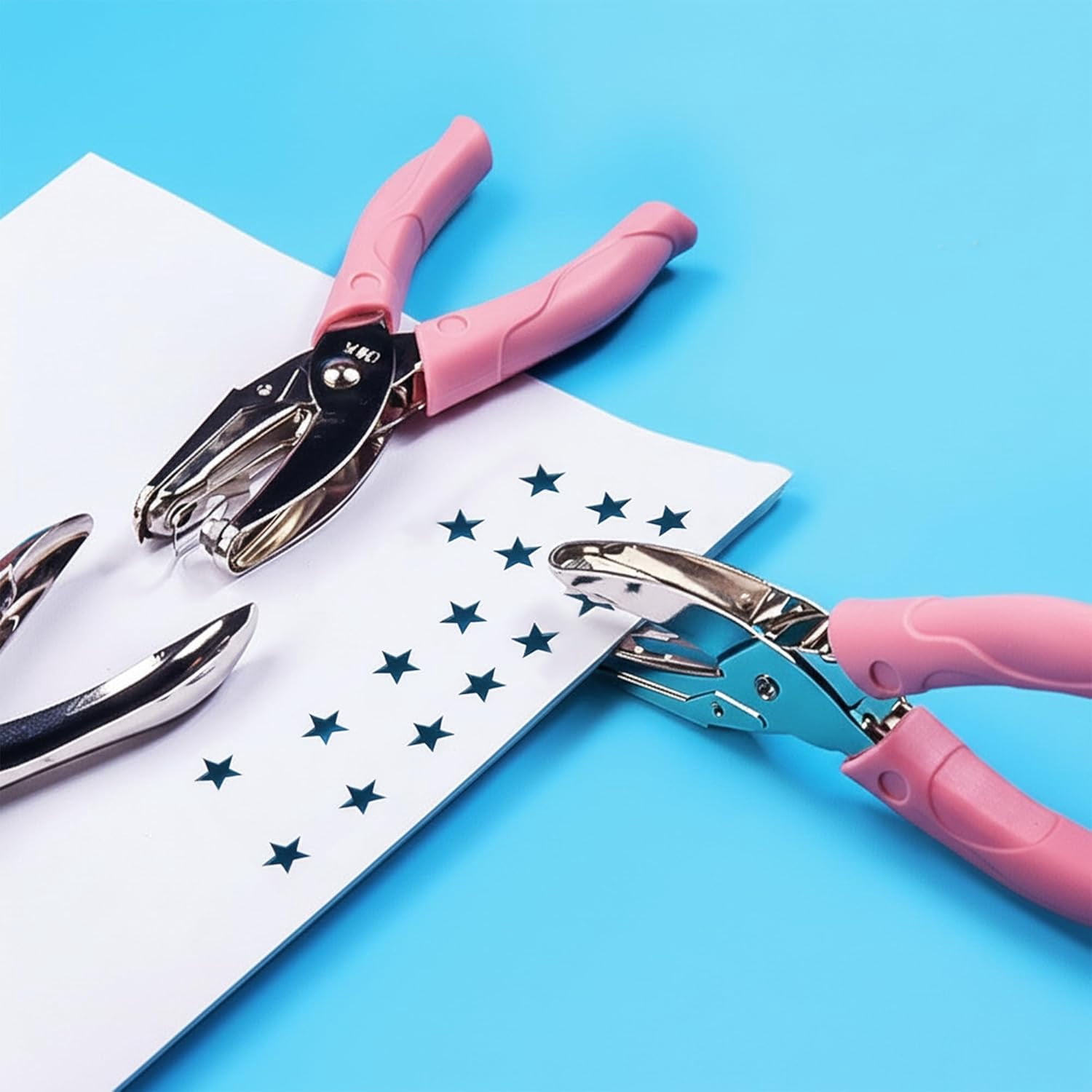 CATPAN Star Shaped Metal Hole Puncher Handheld Craft 2 Pack 5mm 1/4 Inch