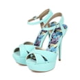 thumbnail image 5 of Women Nubuck Peep Toe Cross Band Platform Stiletto Ankle Strap Sandal CF32, 5 of 5