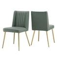 thumbnail image 3 of Weston Home Ponce Modern Herringbone Dining Side Chairs, Aqua Green/Gold (Set of Two), 3 of 10