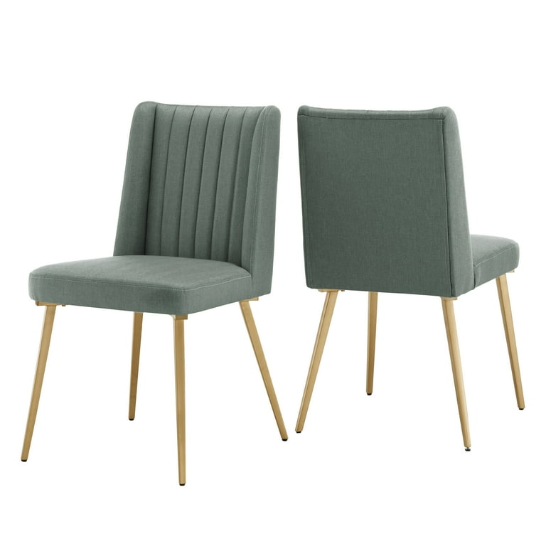 Set Of Two Cream And Gold Upholstered Fabric Side Chairs Set Of Two Cream And Gold Upholstered Fabric Side Chairs