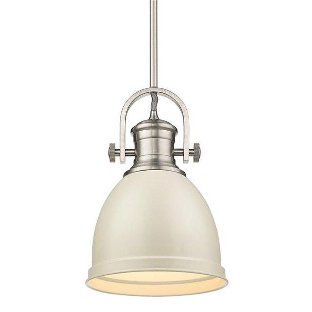 Golden Lighting 3120-S PW-PR Primed Small Pendant with Primed Shade, Pewter