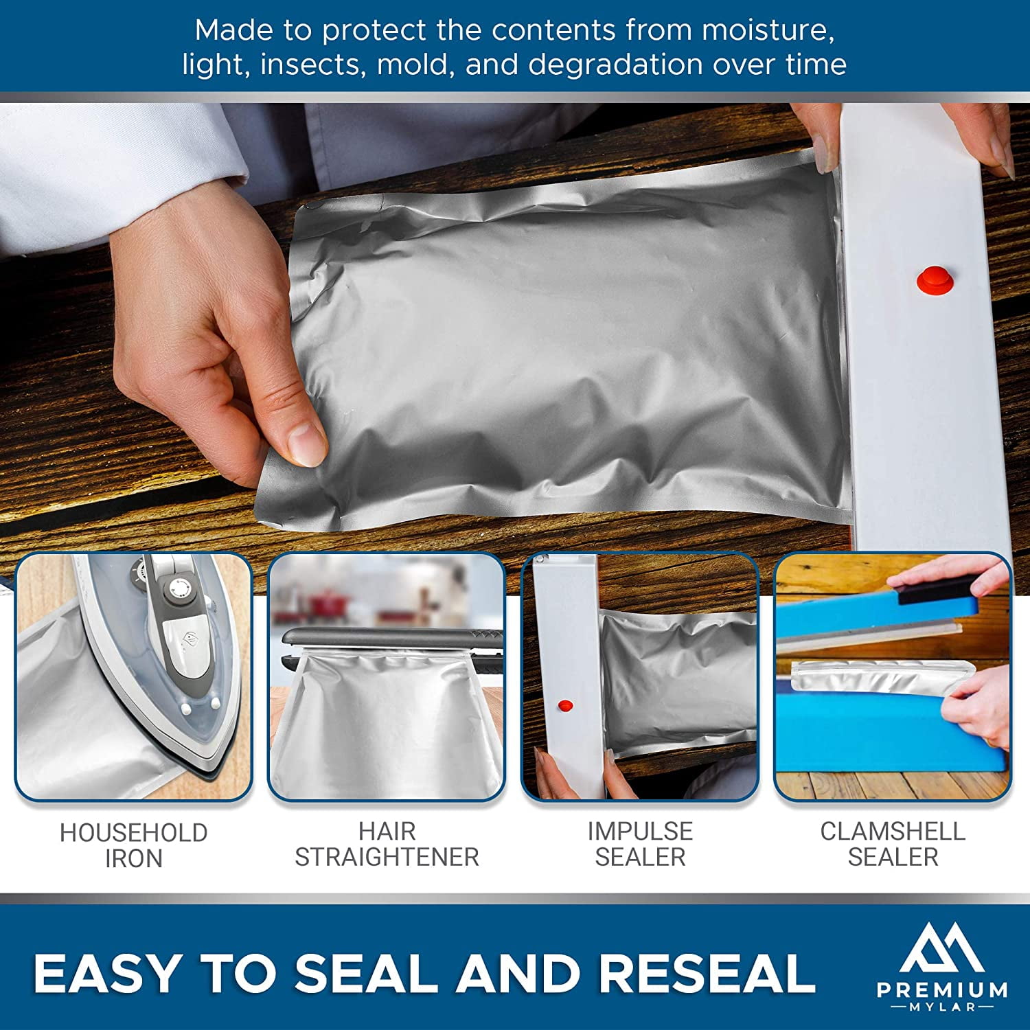 Premium Mylar Bags: Long-Lasting, Airtight Storage for Food