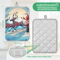 thumbnail image 3 of ALAZA Christmas Santa with Deers Pot Holders Set of 2 Heat Resistant Kitchen Oven Mitts, 3 of 7