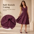 thumbnail image 5 of Alvantor Summer Dresses for Women, Sleeveless V-Neck Fit and Flare Poly Chiffon Dress, Burgundy, 5 of 8