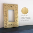 thumbnail image 2 of Rio Salto Floral Collection Brushed Brass Gold Rocker Light Switch Plate, 1-Gang 5" x 3.13" 4-Pack Midsize Metal Wall Plates Decorative Outlet Cover Premium Heavy-Gauge Wall Plates, 2 of 8