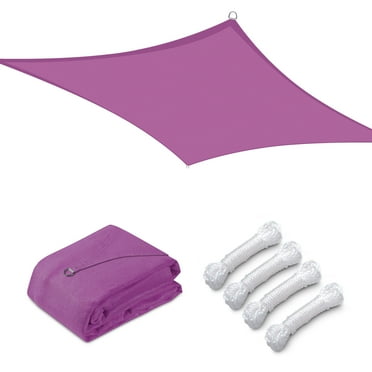 Yescom 10x10Ft 97% UV Block Square Sun Shade Sail Outdoor Patio Pool Garden Yard Lawn Carport Cover Net Awning Fuchsia