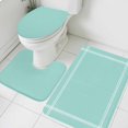 thumbnail image 3 of Pure Light Cyan Bath Mat 3 Piece Bathroom Rug Set, Simple Solid Color Non Slip Bath Rug Contour Mat and Toilet Lid Cover, Absorbent Shower Mats Soft Bath Rugs and Mats Sets, 3 of 8