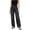 Black, variant on LEAVINGSUO Straight Leg Cargo Jeans Trousers for Women Fashion High Waisted Pockets Solid Color Button Zipper Casual Denim Pants Black S