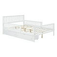 thumbnail image 4 of Lit Plateforme Grand Format en Bois Blanc avec Garde-Corps et Tiroirs de Rangement, 4 of 8