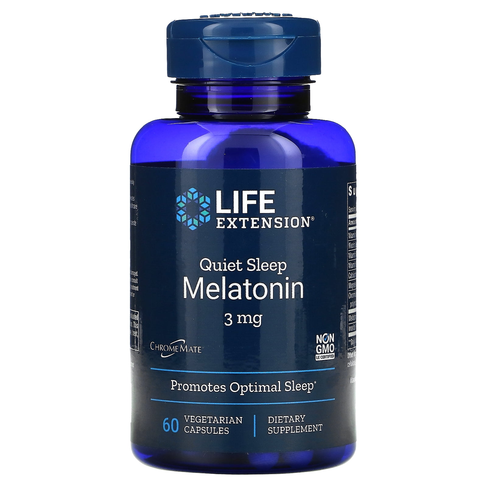 Quiet Sleep Melatonin, 3 mg, 60 Vegetarian Capsule, Life Extension