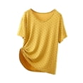 thumbnail image 3 of SROBPTY Womens Pajama Top Print Shorts Sleeve Crew Neck Shirts, 3 of 5