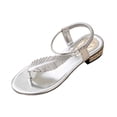 thumbnail image 2 of Flat Sandals for Women Platform Slip-On Open-Toe Ankle Strap Rhinestone Low Heel Beach Orthopedic Wedge Sandals Arch Support Lounge Flip Flops Sandals, 2 of 5