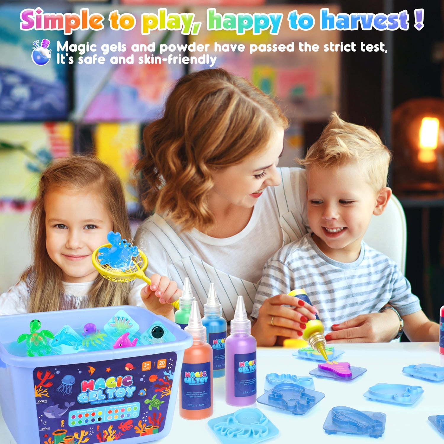 Huge Wave Kids Mould Model Toys Set, Gift for Girls Age 3 4 5 6+ Years, 47PCS Model Set for Toddler Girls Christmas Birthday Gift