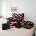 thumbnail image 5 of Homewish Cute Cartoon Ribbon Bedding Comforter Set 7pcs for Girl, Black Pink King Bedding Sets, Princess Bow-tie Reversible Bed Sheets, Super Cozy Room Decor, 5 of 7