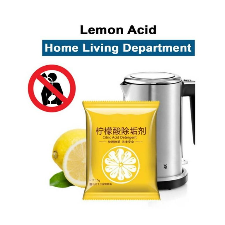 10g/pack Citric Acid Detergent Inner Container Cleaner Teapot Cleaning Food Grade Household Strong Scale Remover, Infant Boy's, Size: 9, 2pc