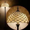 thumbnail image 6 of Tiffany Floor Lamp W16H64 Inch Tall Amber Stained Glass Crystal Pear Bead Lampshade S005 LAMPS Lover Gifts Antique Style Standing Read Lighting Base Living Room Bedroom Bedside Coffee Table, 6 of 6