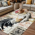 thumbnail image 2 of Fsddascl White Retro Rooster Outdoor Rug for Patio/Deck/Porch, Non-Slip Large Area Rug 5 x 8 Ft, Watercolor Pastoral Animals Indoor Outdoor Rugs Washable Area Rugs, Reversible Camping Rug Carpet, 2 of 5