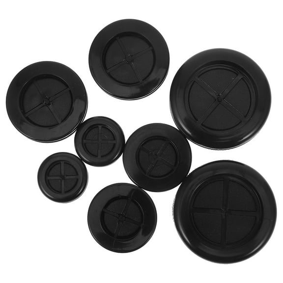 Niceauty 8Pcs Circular Rubber Grommets for Cable Protection and Black Grommet Pack