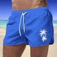 thumbnail image 2 of MNCEKFOD Swim Briefs for Men Quick Dry Elastic Drawstring Waist With Trendy Coconut Tree Printed Swimming Trunks Blue XL, 2 of 4