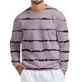 thumbnail image 2 of Qiopertar Liquidation à Moins de 5$ Mode Homme Décontracté Rayé Col Rond Manches Longues Pull Chandails en Molleton Blouse en Liquidation Offres d'Accès Anticipé, 2 of 4
