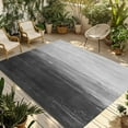 thumbnail image 2 of Outdoor Rug 4x6 ft Black and White Brush Stroke Textured Waterproof Outdoor Patio Rug Mat Non Slip Outside Area Rugs Carpet for RV,Camping,Porch,Deck,Pool,Balconybackyard,Abstract Modern, 2 of 9