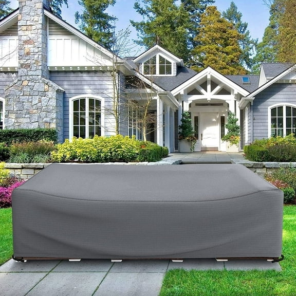 Patio Sofa Cover - Waterproof Furniture Cover for Outdoor, All-Weather Sofa Protector for Garden, Deck and Balcony, Gray