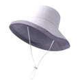 thumbnail image 1 of Women Fisherman Hat Contrast Color  Lightweight Fasten String Anti-UV Lady Cap Headwear, 1 of 10