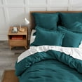 thumbnail image 3 of Levtex Home - 100% Linen -Queen Duvet Cover - Washed Linen in Teal Blue - Duvet Cover Size (90 x 94in.), 3 of 6