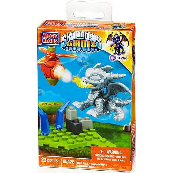 Skylanders Hero Packs Silver Metallic Spyro Hero Pack Set Mega Bloks 95426
