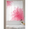 thumbnail image 3 of Sheer Curtains 72 Inches Long 2 Panels Set for Bedroom, Pink Flower Semi Sheer Curtains for Windows, Boho Modern Floral Abstract Ombre Leaf White Voile Window Treatments Rod Pocket Curtain, 3 of 7