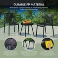 thumbnail image 3 of WestinTrends Playa 3-Piece Outdoor Patio Bistro Balcony Furniture Set With Stackable Chairs, Black, 3 of 14