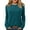 Blue, variant on Women Long Sleeve Shirts Crew Neck Casual Tunic Tops Sweaters Black M
