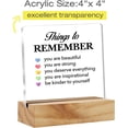 thumbnail image 2 of Inspirational Gifts for Women Men, Motivational Gifts Positive Affirmations Clear Desk Sign Things to Remember Acrylic Sign Presents 4x4 Inch, 2 of 5