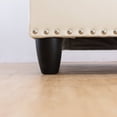 thumbnail image 5 of White Faux Leather Synthetic Leather Storage Ottoman, 5 of 6