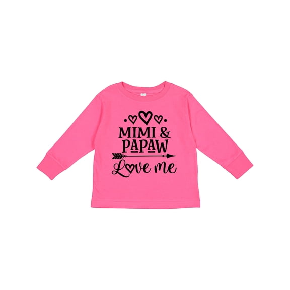Inktastic Mimi and Papaw Love Me Boys or Girls Long Sleeve Toddler T-Shirt
