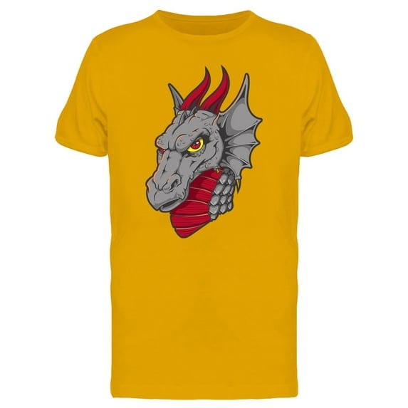 Grunge Retro Gray & Red Dragon T-Shirt Men -Image by Shutterstock, Male Medium