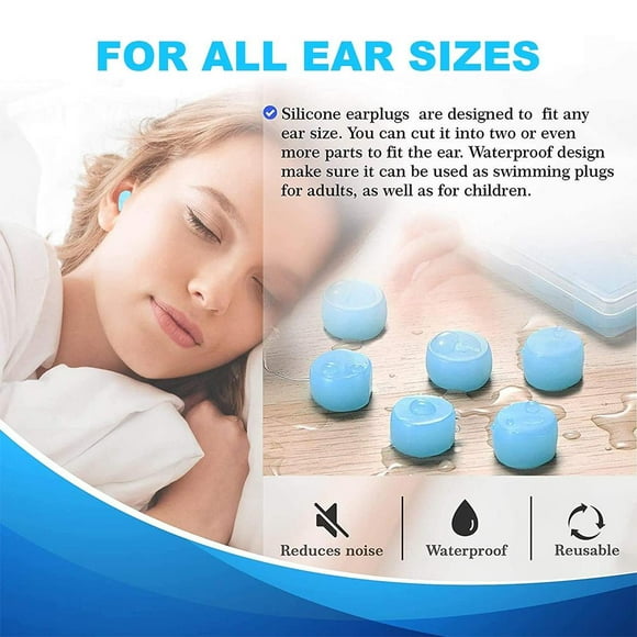 Sleep Earplugs,12PCS Silicone Ear Plugs Noise Cancelling Ear Plugs Silicone Ear Plugs Advanced Technology