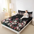 thumbnail image 4 of jejeloiu Retro Flowers Twin Sheet Sets,Colorful Floral Blossom Twin Fitted Sheet,Rustic Plant Theme Flat Sheet For Girls Teens,Microfiber Bedroom Decor,3 Pieces, 4 of 7