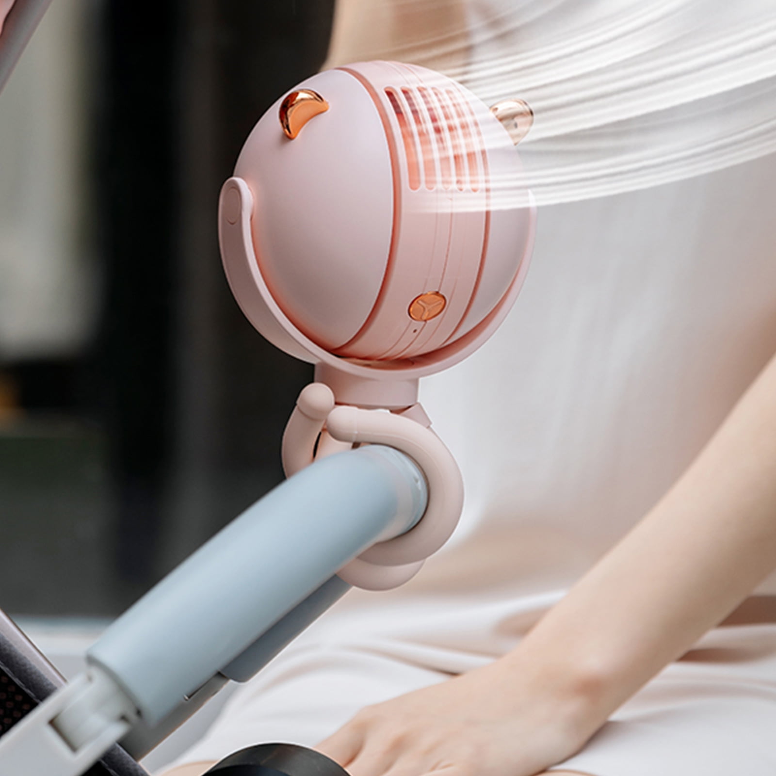 Zeiwohndc Octopus Deformation Handheld Fan Mini Bladeless Stroller Fan USB Rechargeable