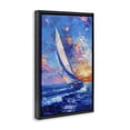 thumbnail image 2 of Stupell Industries Contemporary Abstract Boat at Sunset Black Floating Frame Canvas Art, 17 x 25, by LSR Design Studio, 2 of 7