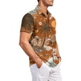thumbnail image 4 of Dresfit Polo Shirts Men Graphic Short Sleeve Hawaiian Shirt 2026 Summer Button Down Tropical Aloha Shirt Loose Big and Tall Oversized Holiday Mokaloha Shirt Earthy Yellow 4XL, 4 of 8