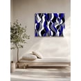 thumbnail image 5 of Blue Stripe Wall Art for Living Room,Canvas Picture Wall Decor for Bathroom Bedroom,Ombre Grey Moire Geometric Modern Abstract Painting Artwork for Office Kitchen Hallway Dining Room Decor 16"x20", 5 of 8