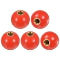 thumbnail image 1 of Unique Bargains 5-Pack Threaded Ball Knobs, M12 Female Thread 40mm Dia. Thermoset Phenolic Brass Insert Lever Handle [Red], 1 of 6