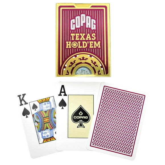 Copag Poker Tamaño Jumbo Índice Texas Hold'Em Naipes Baraja única (Rojo)