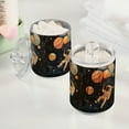 thumbnail image 2 of Yayeee 4 Pack Qtip Holder Bathroom Cotton Swab Canister with Lid Clear Dispenser Set, Retro Watercolor Planet, 2 of 6
