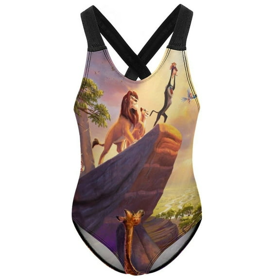 Girls Lion Kin Swimsuit One Piece Bathing Suit for Girls Swimwear