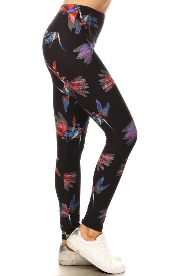 New Women's Floral Print Leggings Full Buttery Soft One Size Stretch S-XL R699 