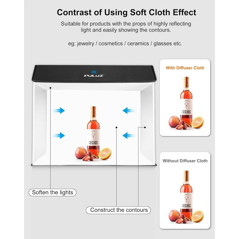Light Box Photography, 20x20 inch Portable Photo Studio Light Box