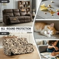 thumbnail image 6 of COEQINE Sofa Cover for Recliner Chair 3 Seater Non-Slip Dog Chair Cover 8 Pieces Couch Slipcover Recliner with Elastic Bottom and Pocket for Kids, Pets, Vintage Leopard Print, 6 of 8