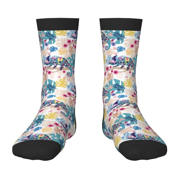 Naloa Colorful Chameleons Kids Socks Unisex Kids and Toddlers' Crew Socks, ,1 Pairs